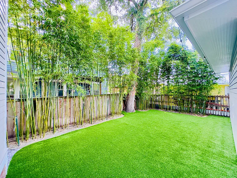 Brand new Astroturf through backyard