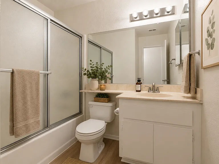 AI STAGED PHOTO - HALL BATHROOM