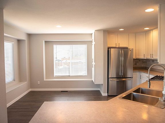 Kitchen has lots of natural light