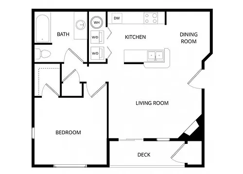 Floor plan Large 1 Bedroom