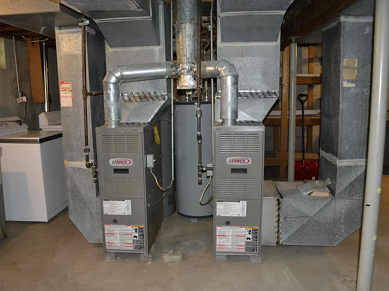 Furnaces in basement.