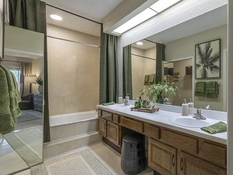 Primary bathroom with double-vanity