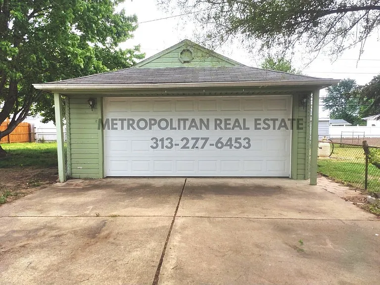 Front of two car garage