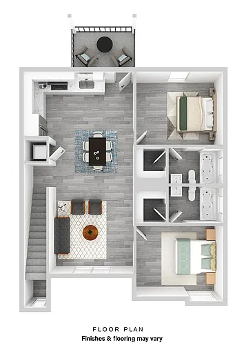 Floor plan The Willow - Two Bedroom Two Bath