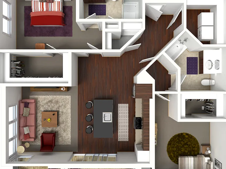 Floor Plan D3 | 50Twenty | Apartments in Madison, WI Floor Plan D3 | 50Twenty | Apartments in Madison, WI