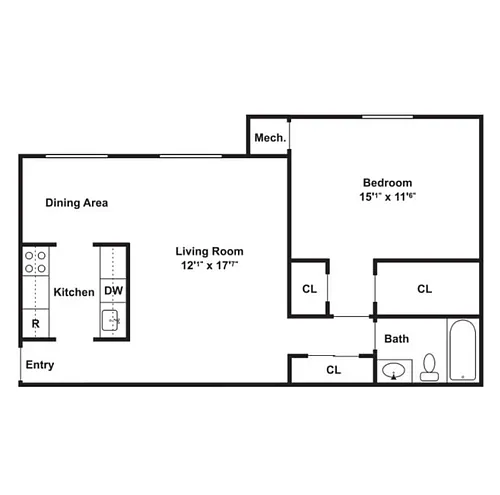 Floor plan 1 Bedroom