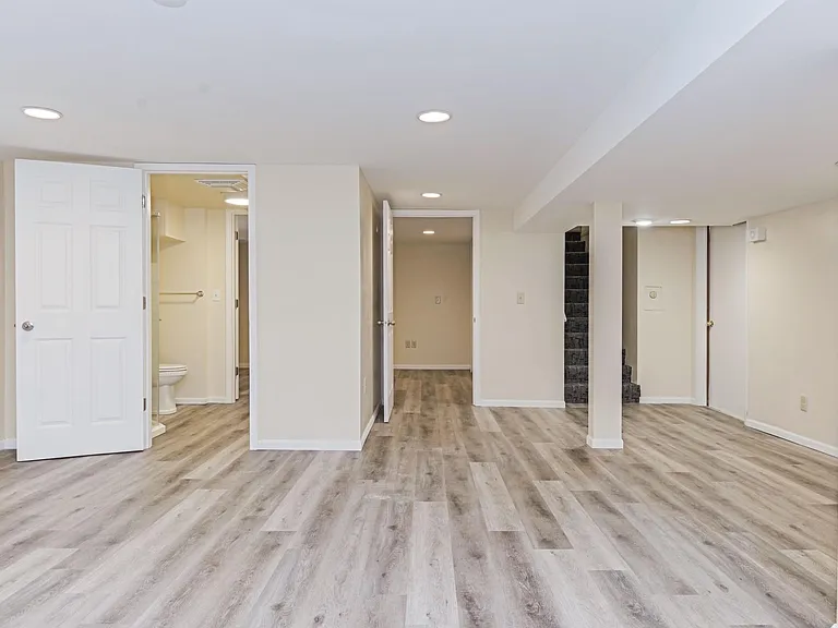 Basement family room with bathroom