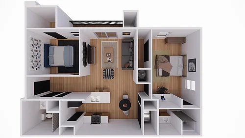 Floor plan 2 Bedroom- The Pinnacle