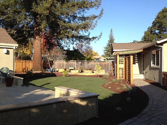 Backyard between main house and cottage
