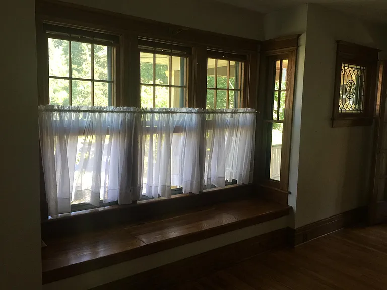 Living room, bay window.
