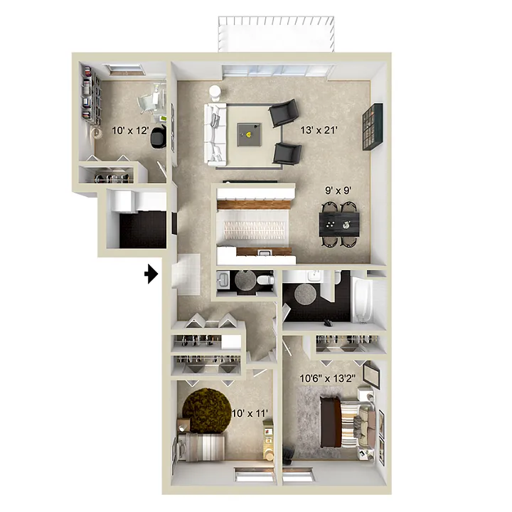 Floor plan 3 bedroom 1 and a half bathroom