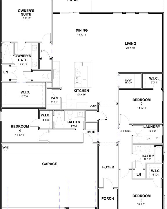 Rosemary Plan, Coves at Winfield, Laredo, TX 78045 | Zillow