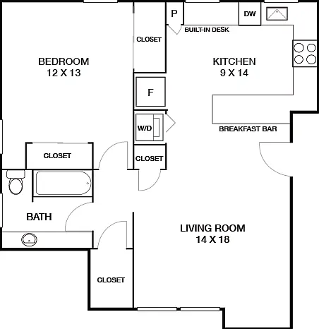 With Breakfast Bar and Walk-In Closet