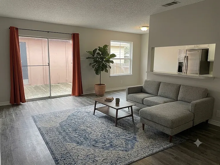 Main living area. Virtually staged