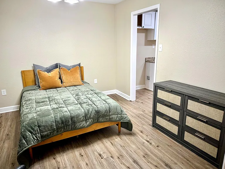 Room #1 is equipped with a bed-frame, mattress & protector, desk & lamp, dresser, & armoire (*to be installed), NOT bedding