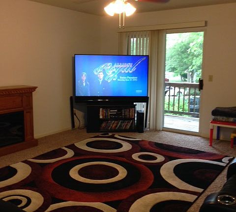 large open living room, deck off back