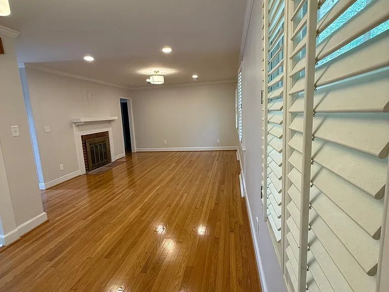 Dining room view of living area