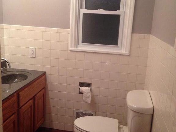 Double sink and shower. No tub
