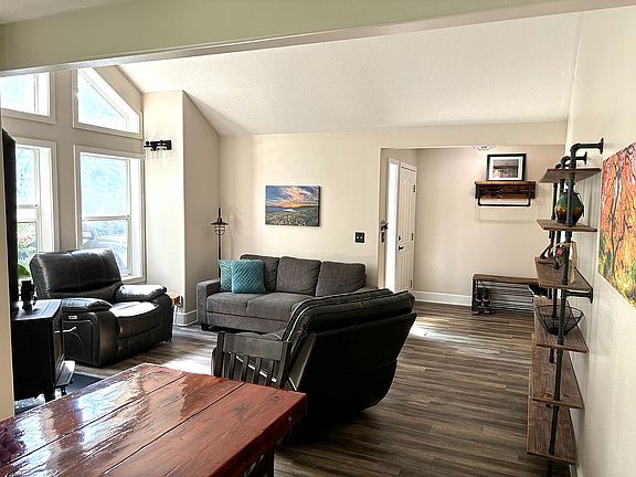 Living room and dining room