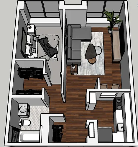 Floor plan Jr. One Bedroom