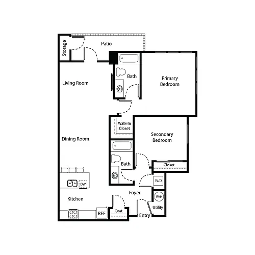 Floor plan Unit C - Two Bedrooms