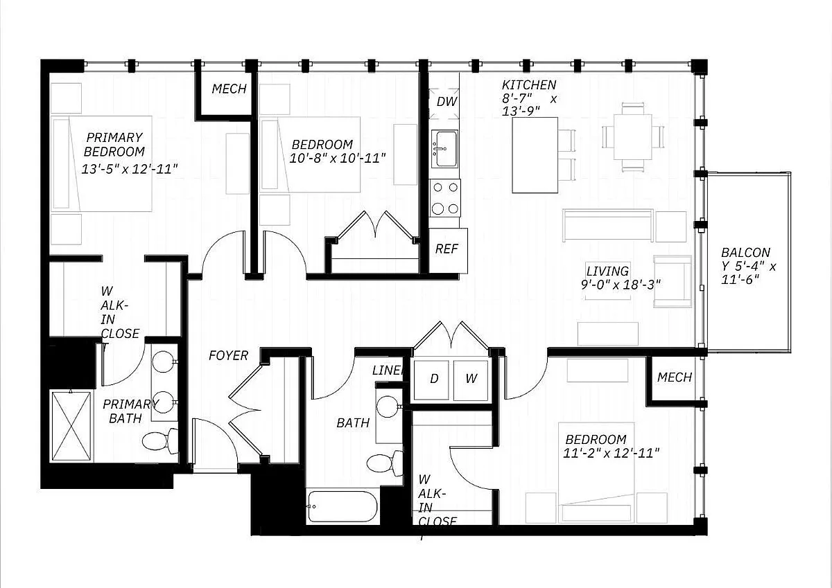 Floor plan 3 Bed B
