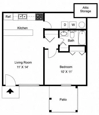 Floor plan 1 Bedroom