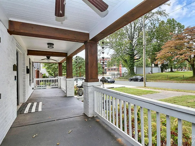 Covered porch with fans and lights