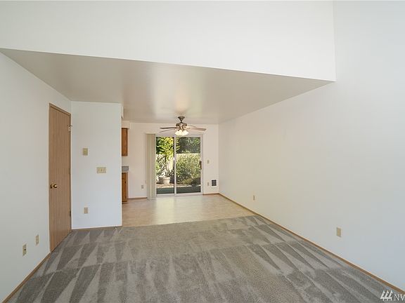 Vaulted ceilings in living room.