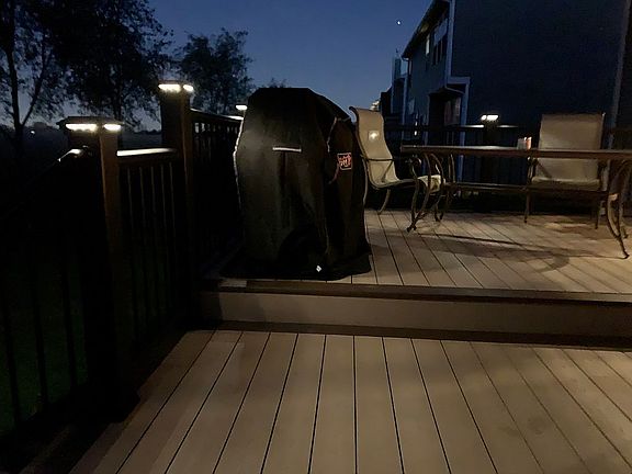 Night view of deck