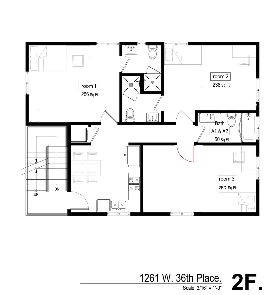 Floor plan 1261 W 36th Pl