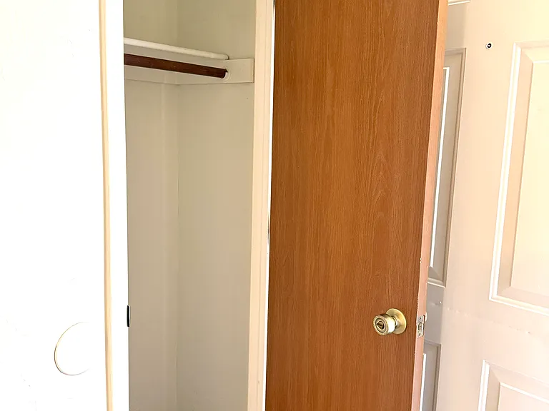 Coat closet in hallway