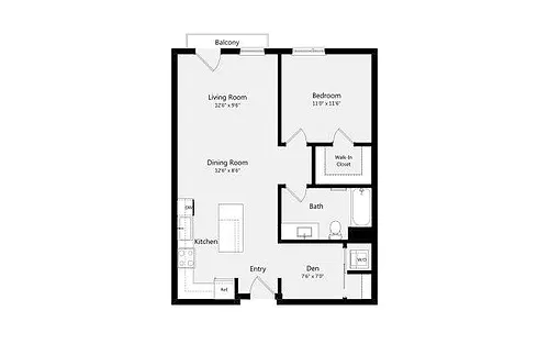 Floor plan 1B-A