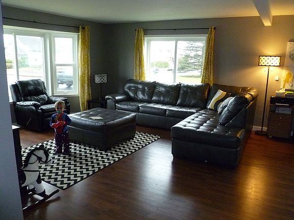 Living room with bay window