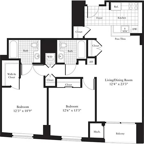 Floor plan 2 Bedrooms A