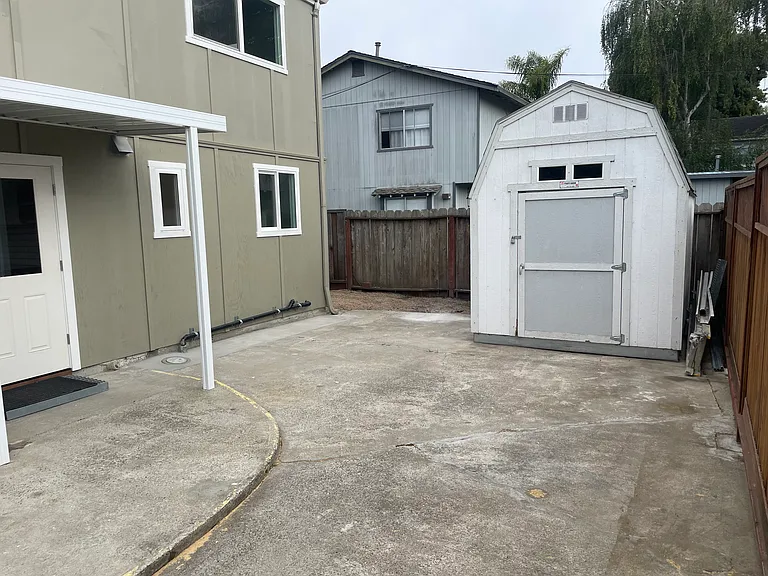Back patio and shed
