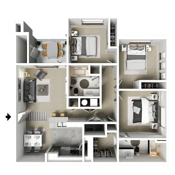 Floor plan Three Bedroom