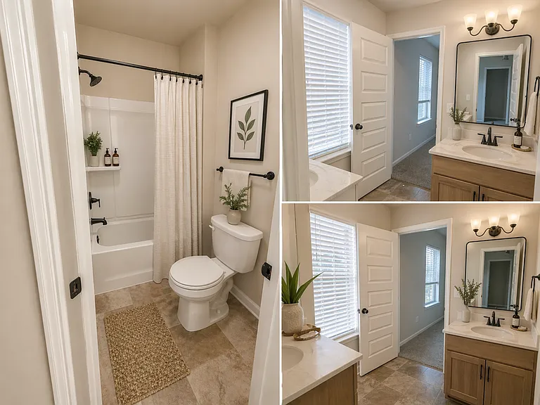 Jack and Jill Bathroom for upstairs bedrooms 1 & 2