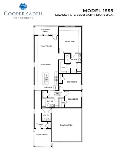 Floor plan 3 Bed 2 Bath