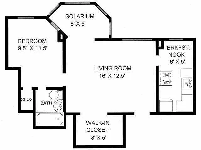 Floor plan One Bedroom 06