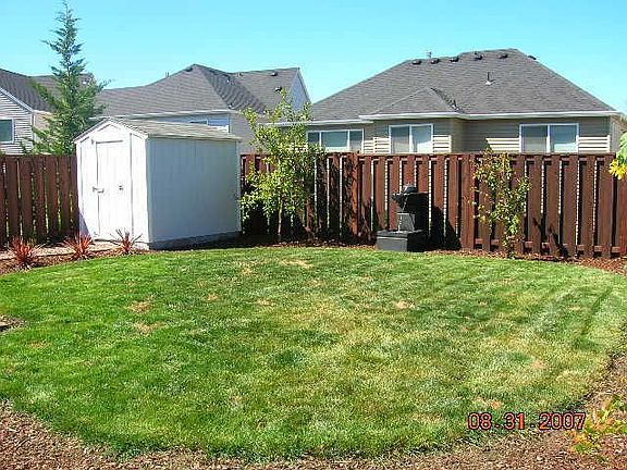 Large backyard with expanded patio 