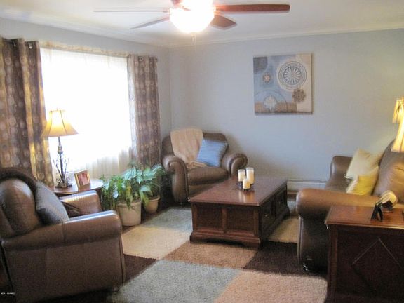 Picture window provides lots of light and country views.