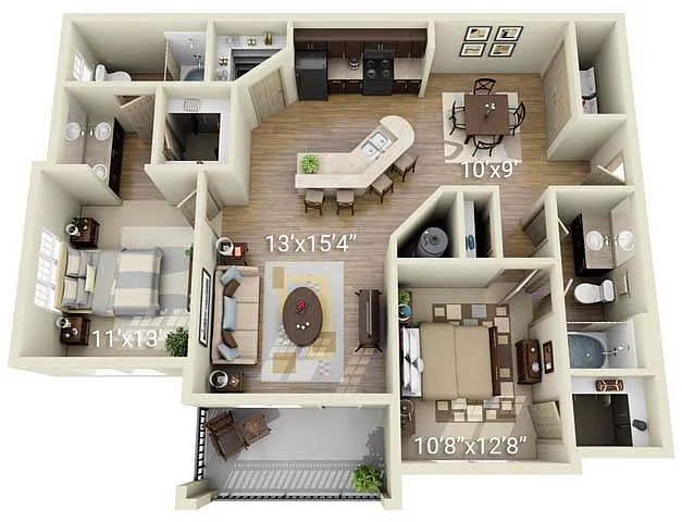 Floor plan B2 - Neutral Palette