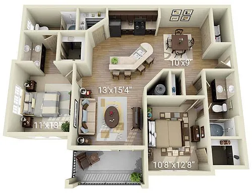 Floor plan B2 - Neutral Palette