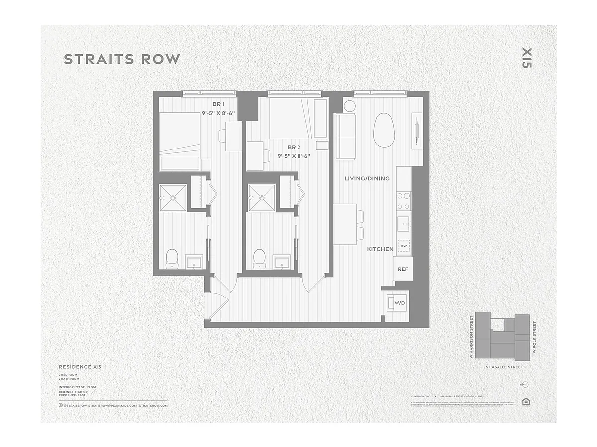 Floor plan Private Bedspace in a B2 with Roommates