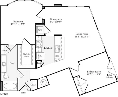 Floor plan 2 Bedrooms B