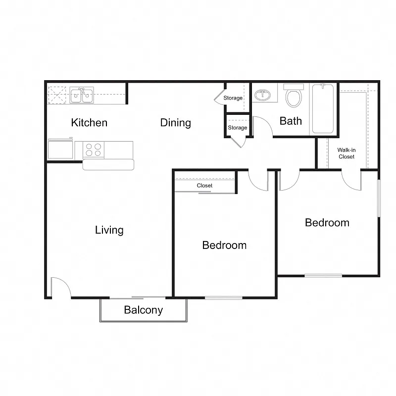 Floor plan Plan B | 2x1