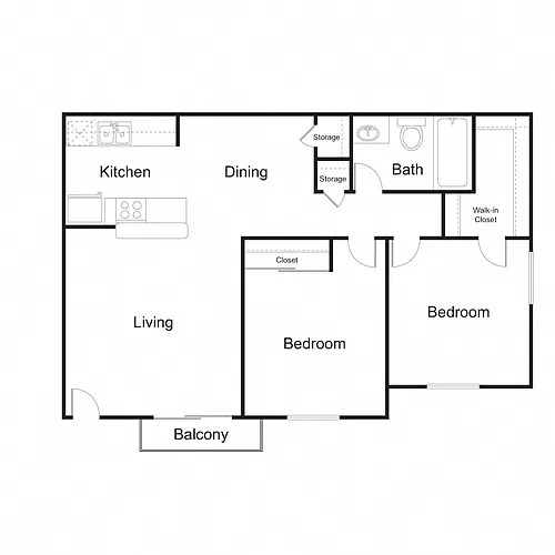 Floor plan Plan B | 2x1