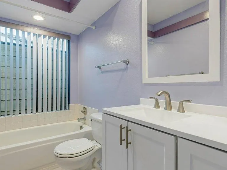 Hall bathroom - paint updated to neutral color.