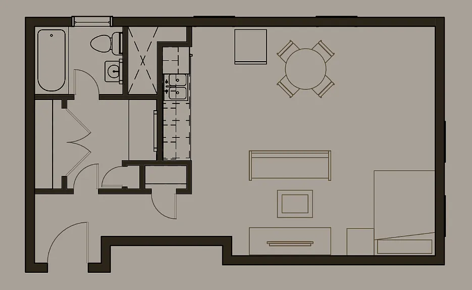 Floor plan Studio Handicapped